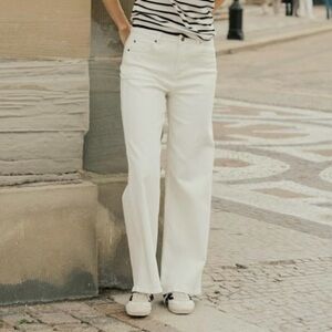 NWT KAFFE KAsinem Jeans Size Medium (Denmark 38) High Waist Lightweight Wide Leg